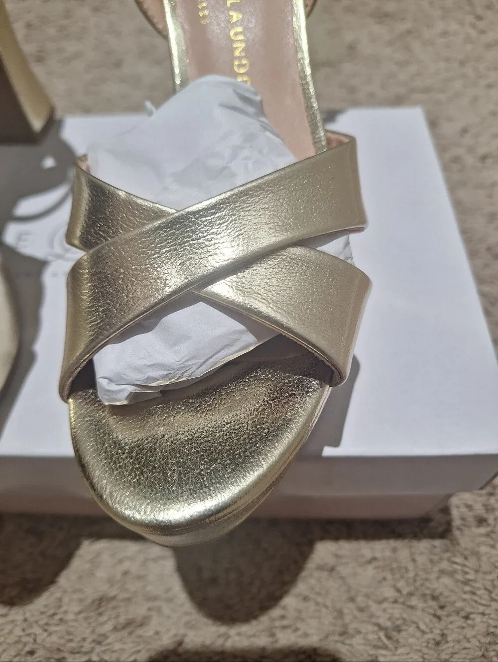 Chinese Laundry Thorie Gold Sandal Heels (6.5)